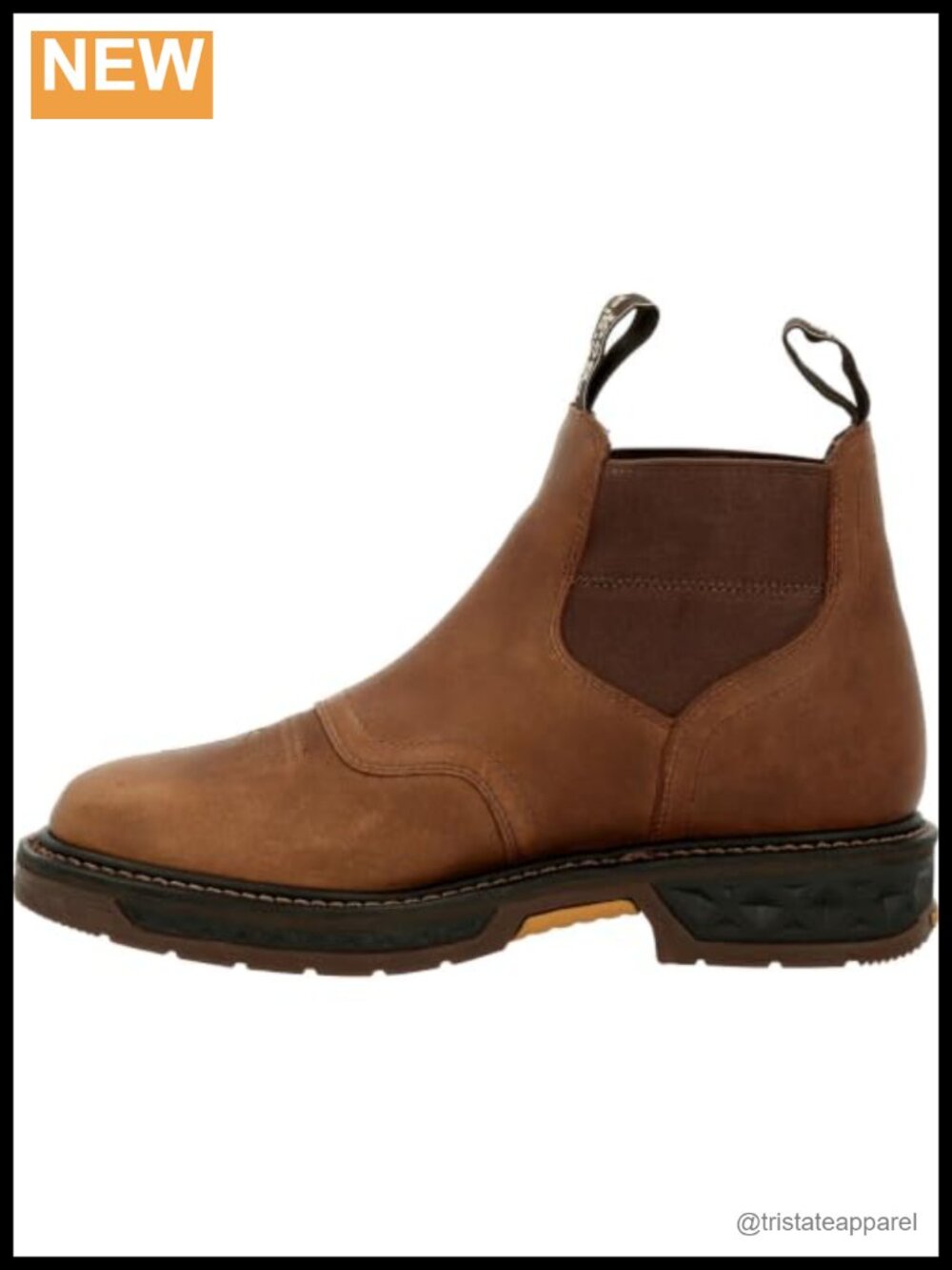 Full Grain Leather Waterproof Chelsea Work Boot Square Toe Ankle